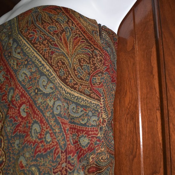 Lauren Ralph Lauren Multicolor Paisley Strapless Dress - Picture 8 of 16